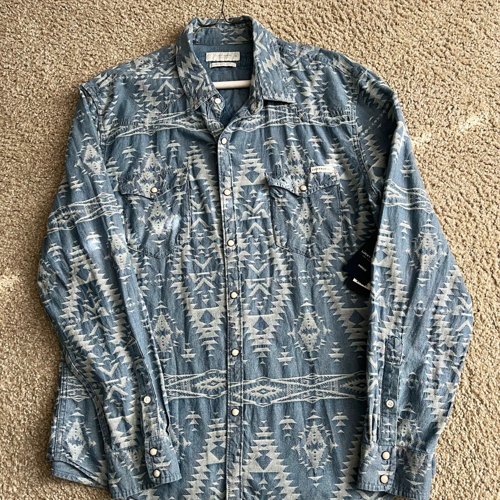 Lucky Brand Indigo Geometric Shirt